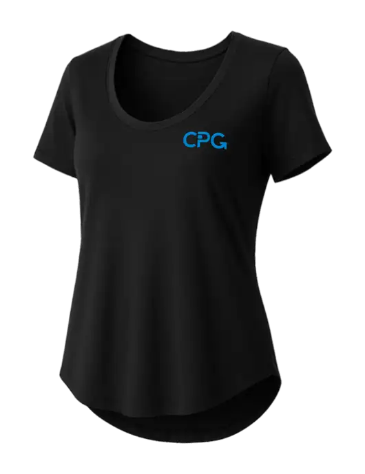 Mercer+Mettle Womens Black Stretch Jersey Relaxed Scoop w/CPG Logo
