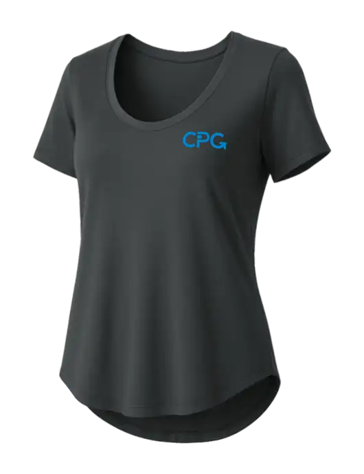 Mercer+Mettle Womens Dark Grey Stretch Jersey Relaxed Scoop w/CPG Logo