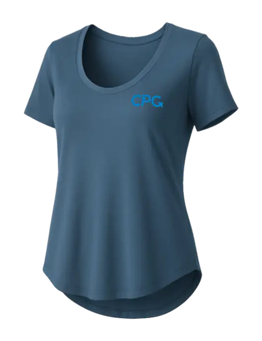 Mercer+Mettle Womens Light Navy Blue Stretch Jersey Relaxed Scoop w/CPG Logo